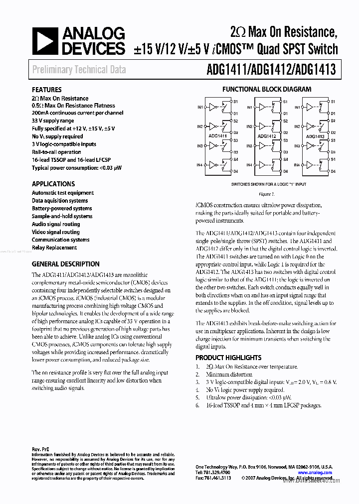 ADG1411_2231148.PDF Datasheet