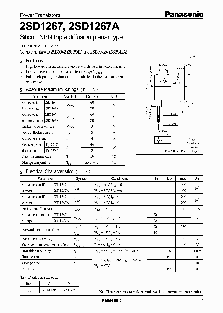 2SD1267AP_2231985.PDF Datasheet