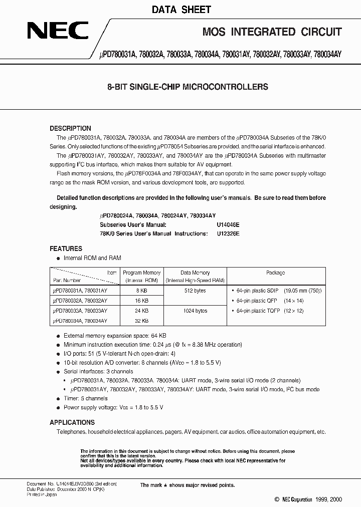 UPD780033AYGK-XXX-9ET_2237256.PDF Datasheet