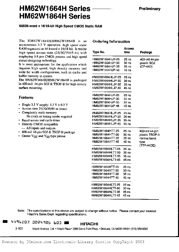 HM62W1664HJP-35_2242448.PDF Datasheet