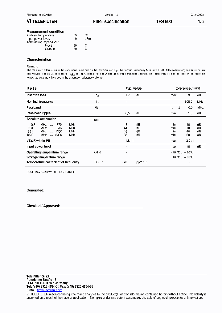 TFS800_2302322.PDF Datasheet