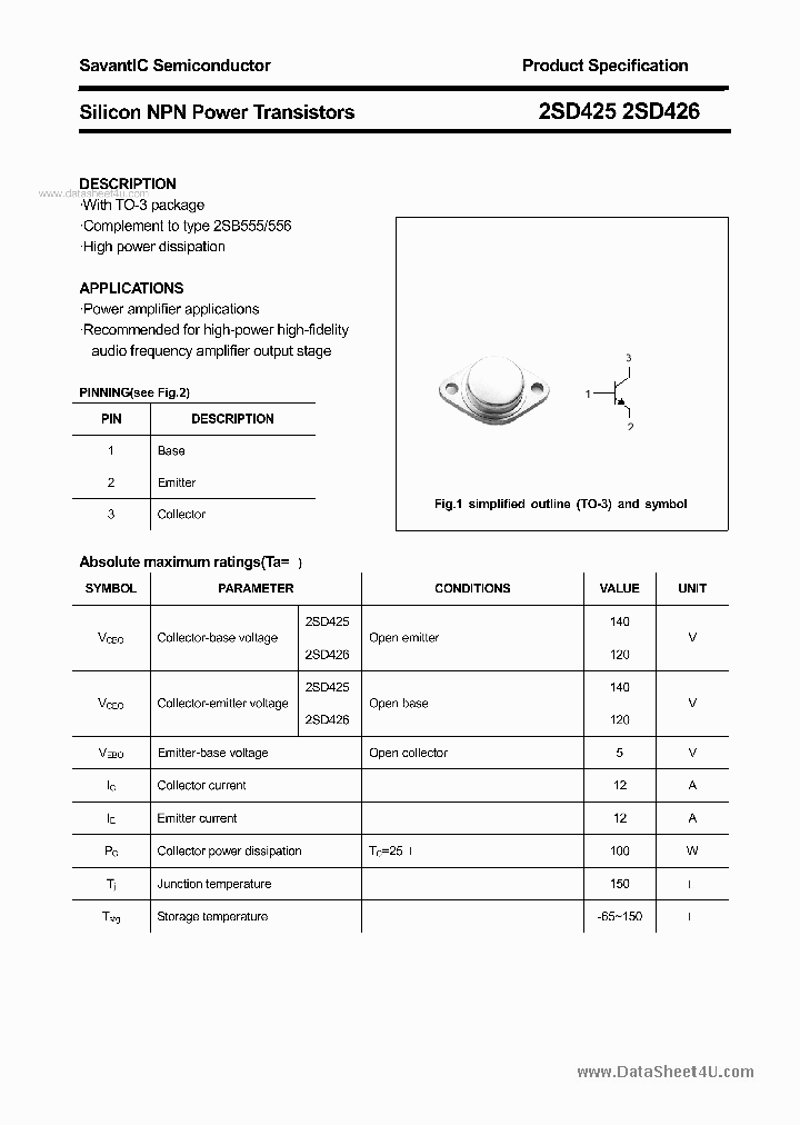 2SD425_2311879.PDF Datasheet