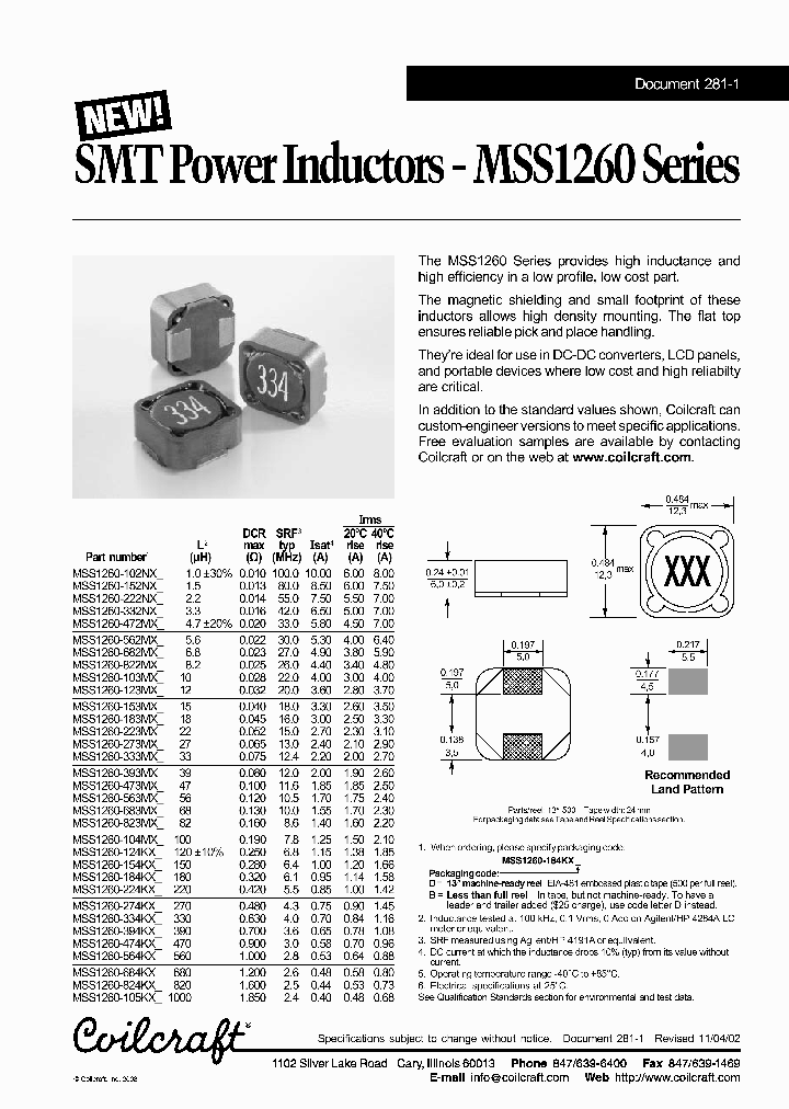 MSS1260-105KX_2400338.PDF Datasheet