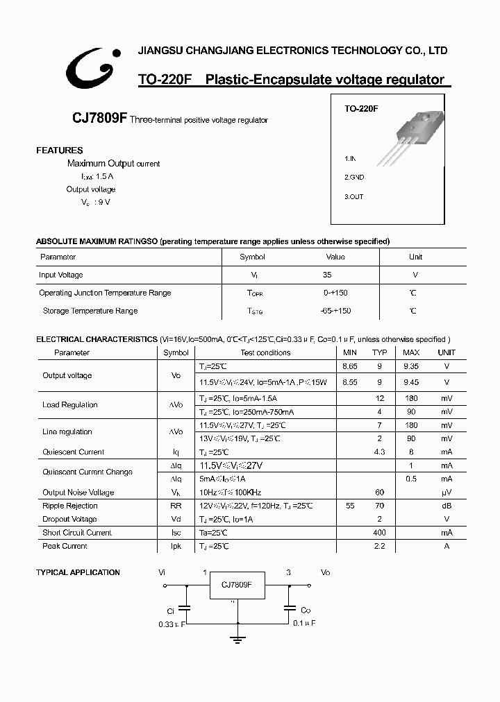 CJ7809F-TO-220F_2426021.PDF Datasheet