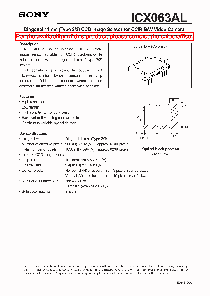 ICX063AL_2440580.PDF Datasheet