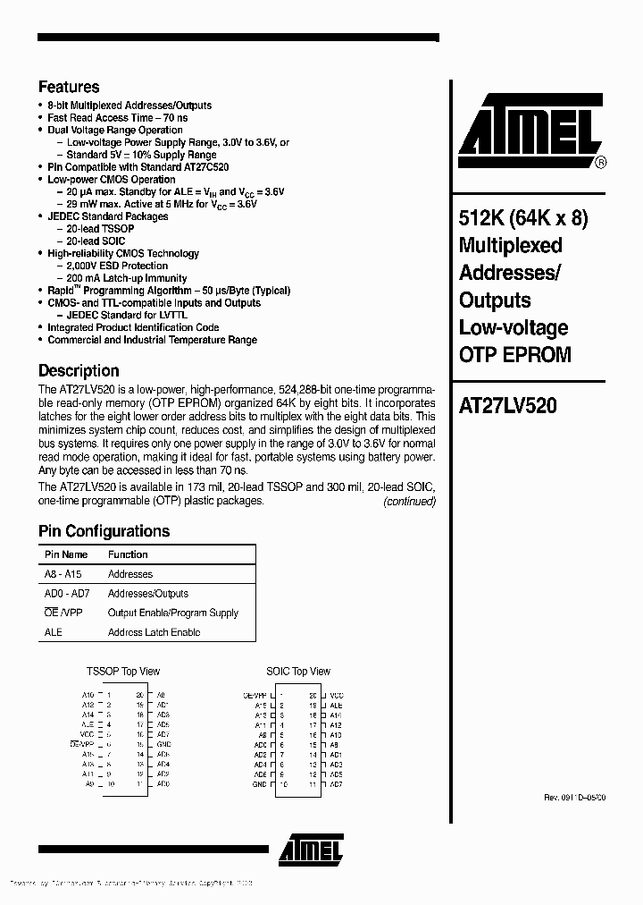 AT27LV520-70SI_2446731.PDF Datasheet
