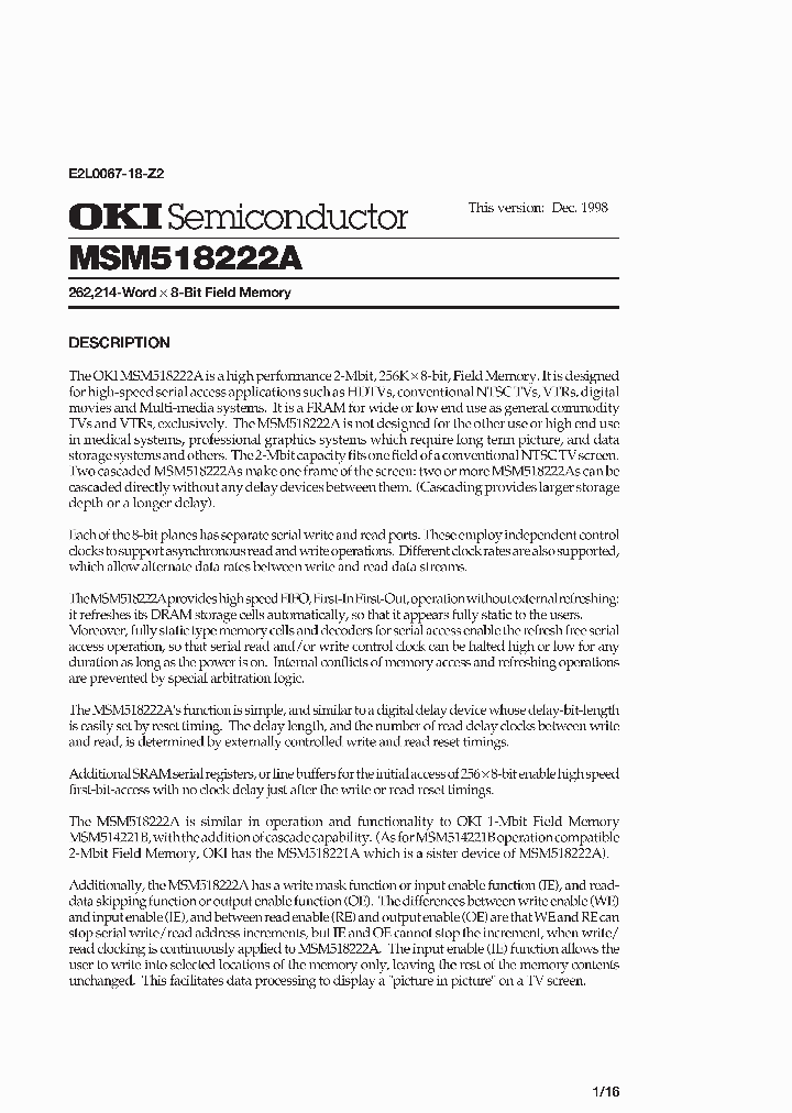 MSM518222A-XXGS-K_2480408.PDF Datasheet