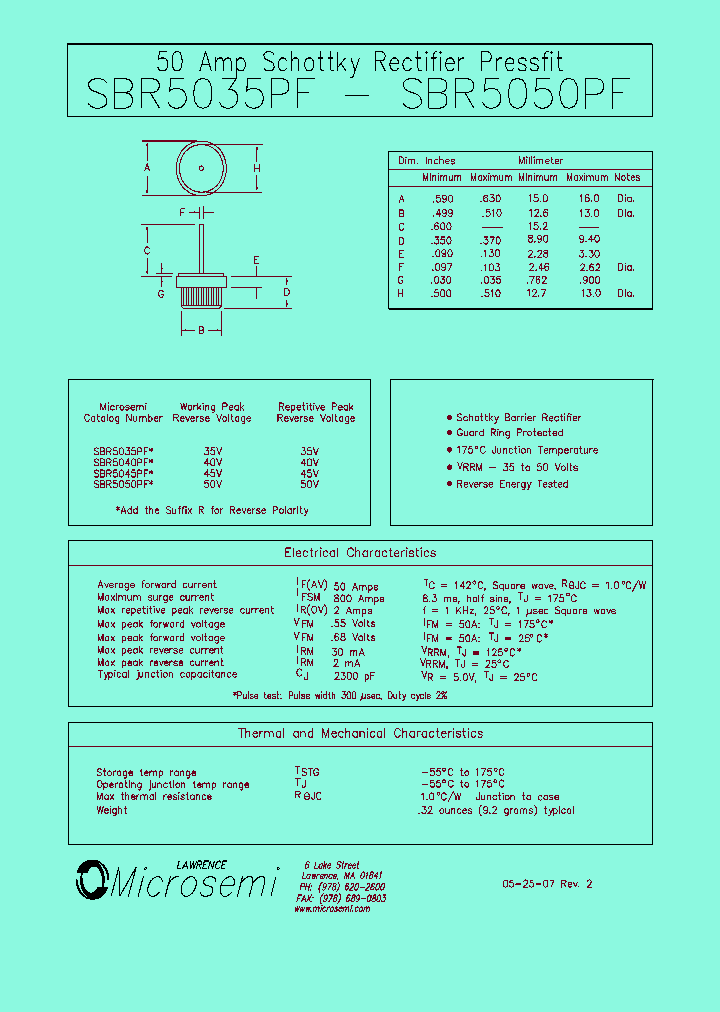 SBR5035PFR_2508430.PDF Datasheet