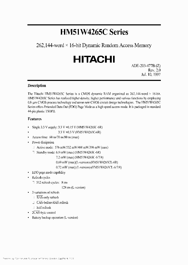 HM51W4265CLTT-8_2565472.PDF Datasheet