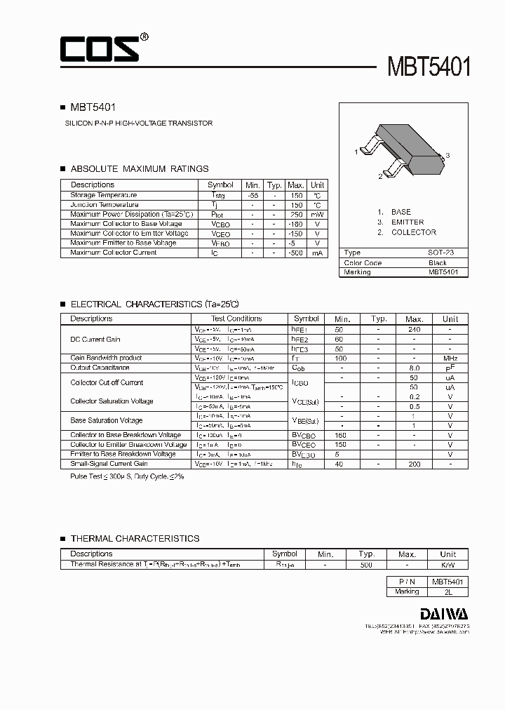 MBT5401_2593544.PDF Datasheet