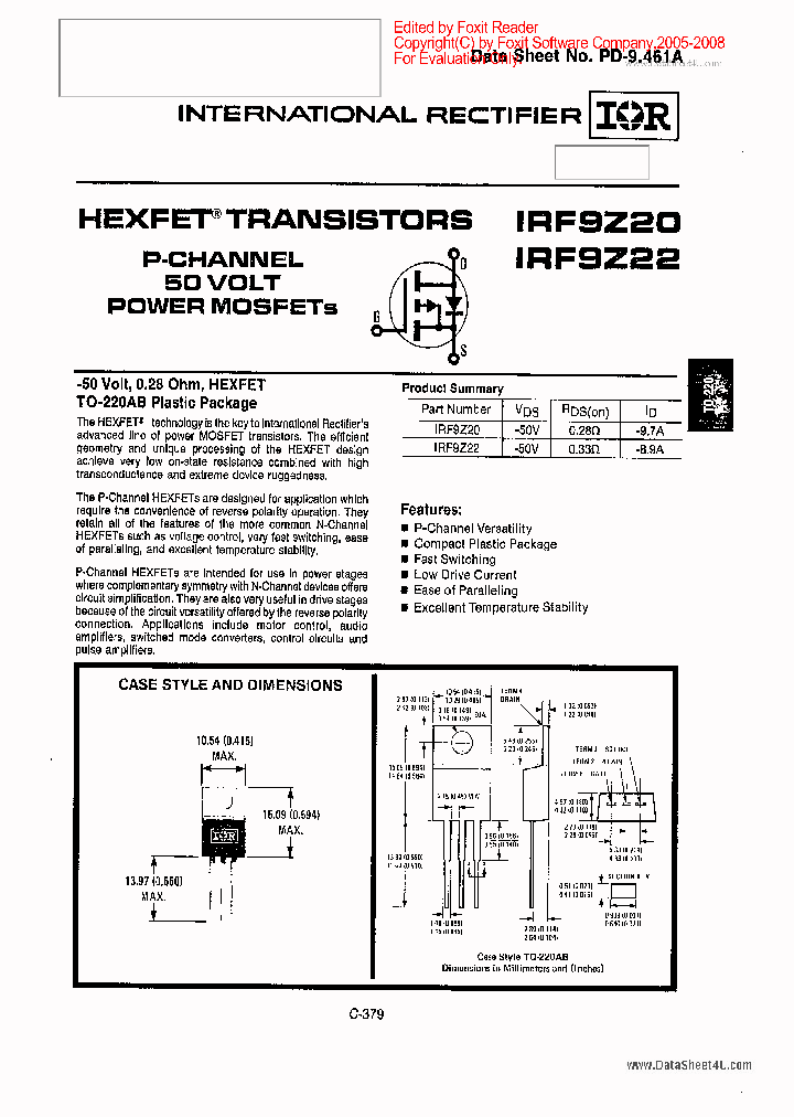 IRF9Z20_2617278.PDF Datasheet