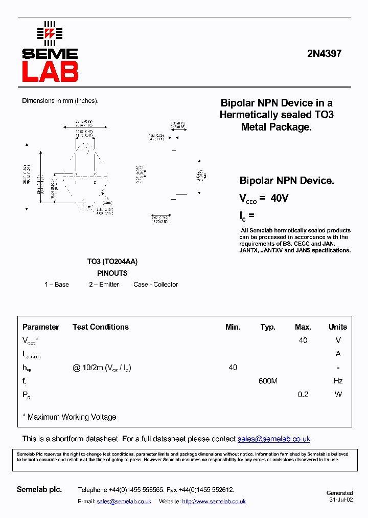 2N4397_2620063.PDF Datasheet