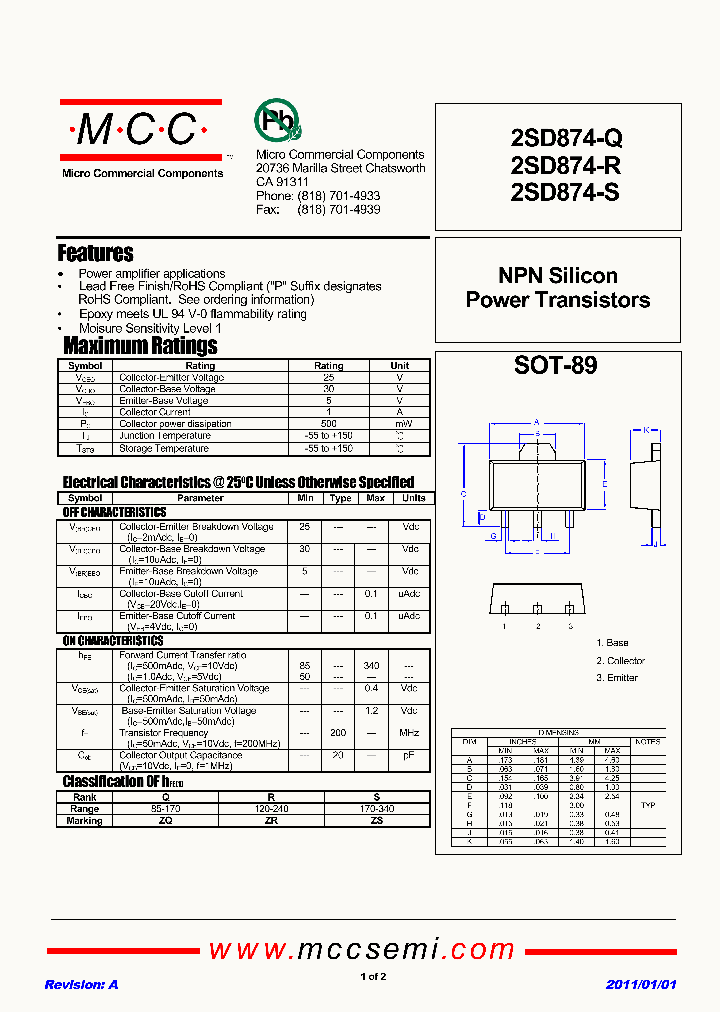 2SD874-Q_2620654.PDF Datasheet