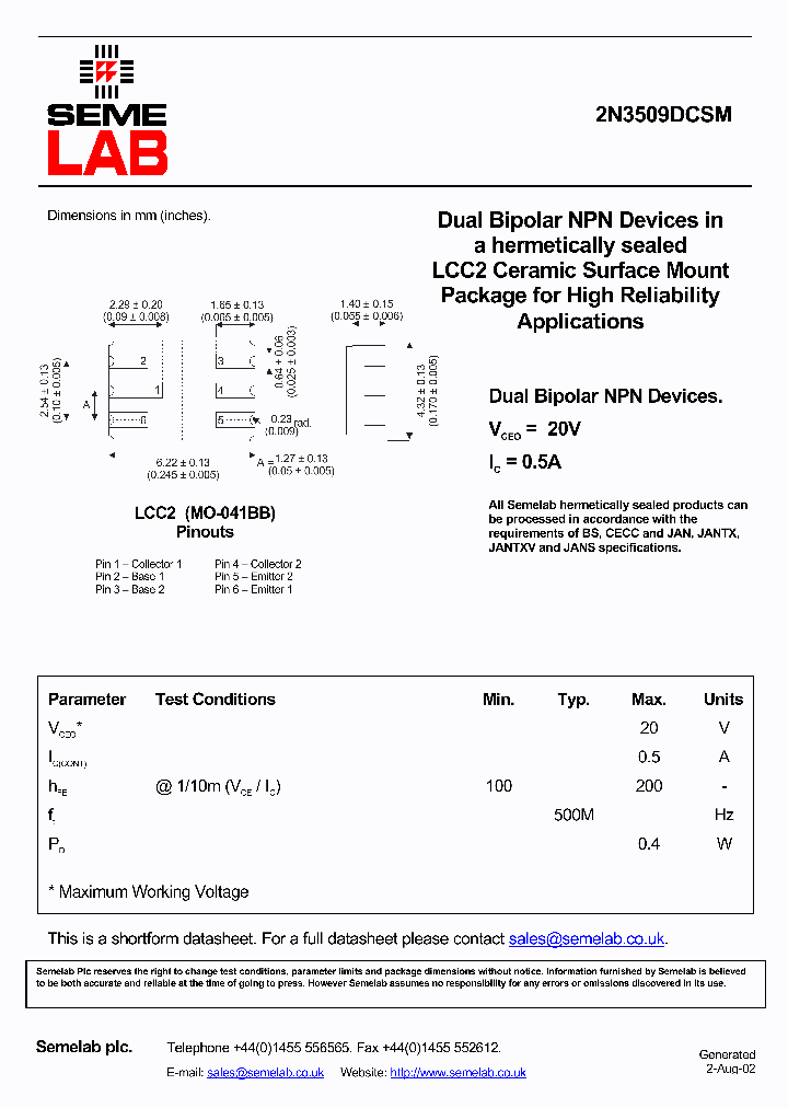 2N3509DCSM_2637828.PDF Datasheet