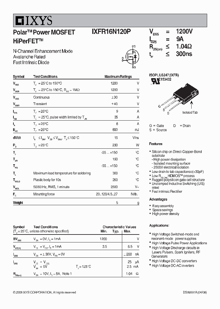 IXFR16N120P_2654293.PDF Datasheet