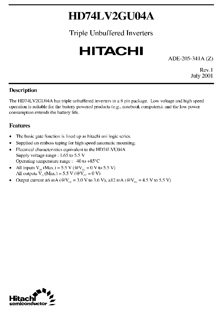 HD74LV2GU04A_2693533.PDF Datasheet