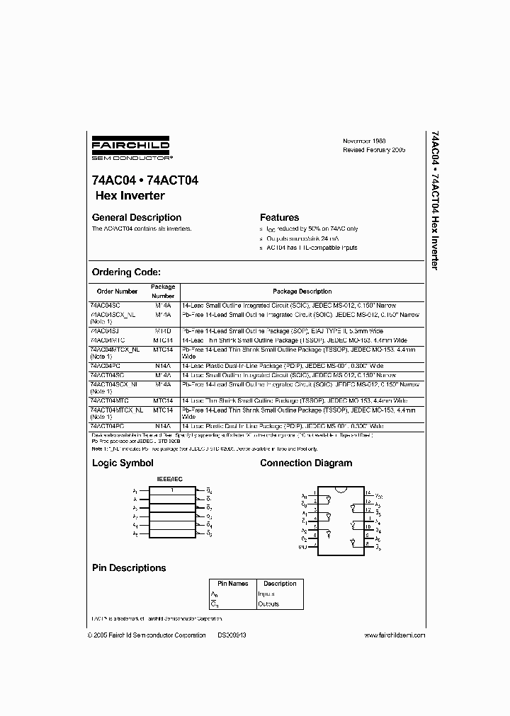 74ACT04MTCX-NL_2720858.PDF Datasheet