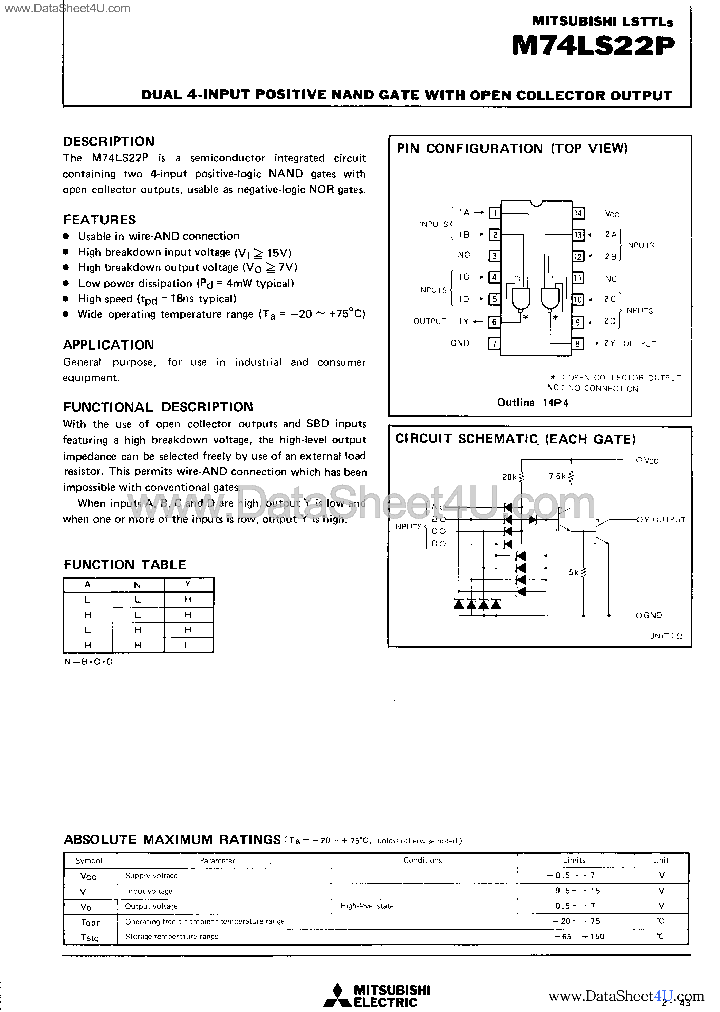 M74LS22P_2721037.PDF Datasheet