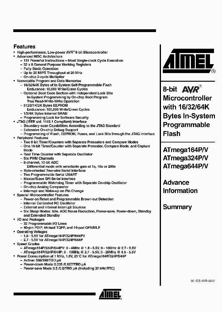 ATMEGA644PV-10MU_2722637.PDF Datasheet