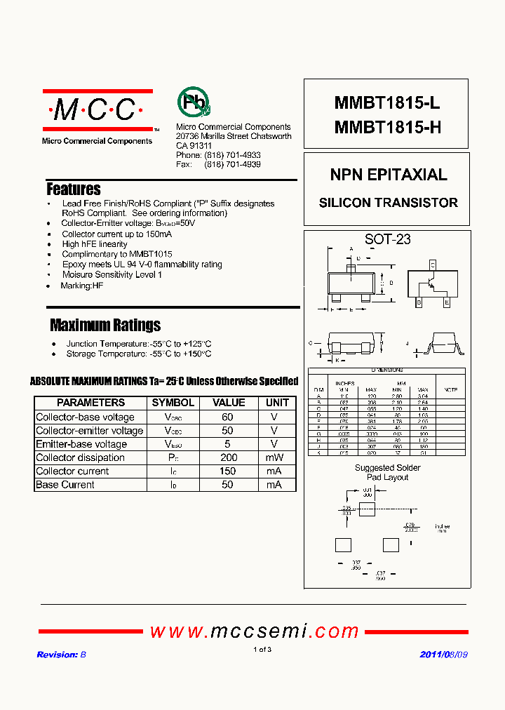 MMBT1815-H_2725286.PDF Datasheet
