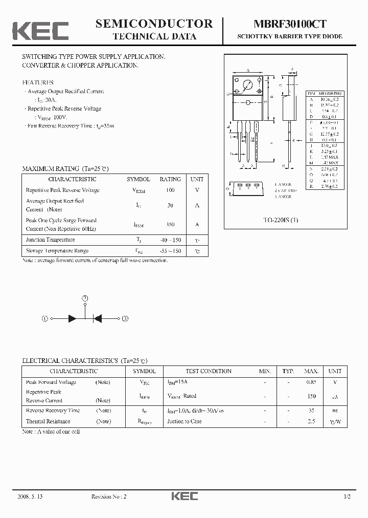 MBRF30100CT08_2725888.PDF Datasheet