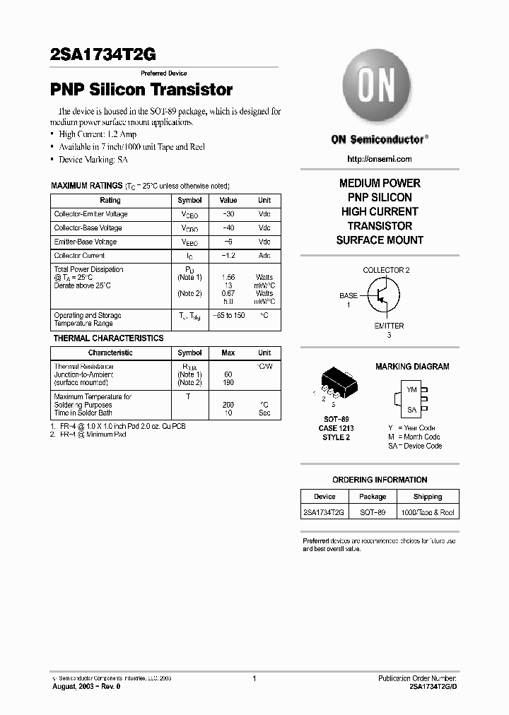 2SA1734T2GD_2726622.PDF Datasheet