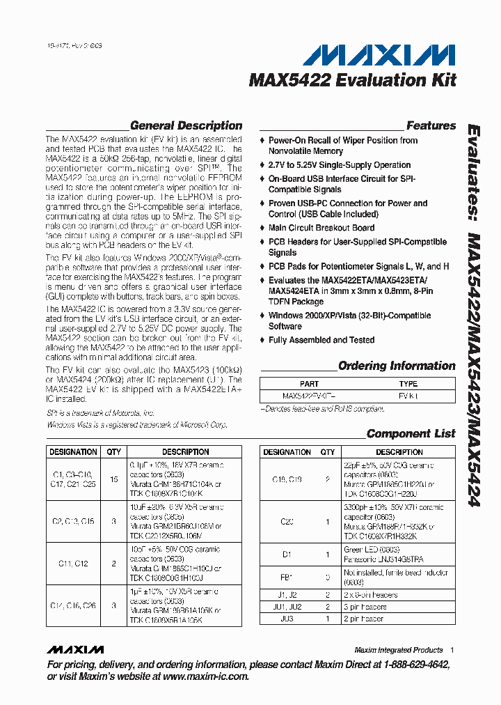 MAX5422EVKIT_2730173.PDF Datasheet