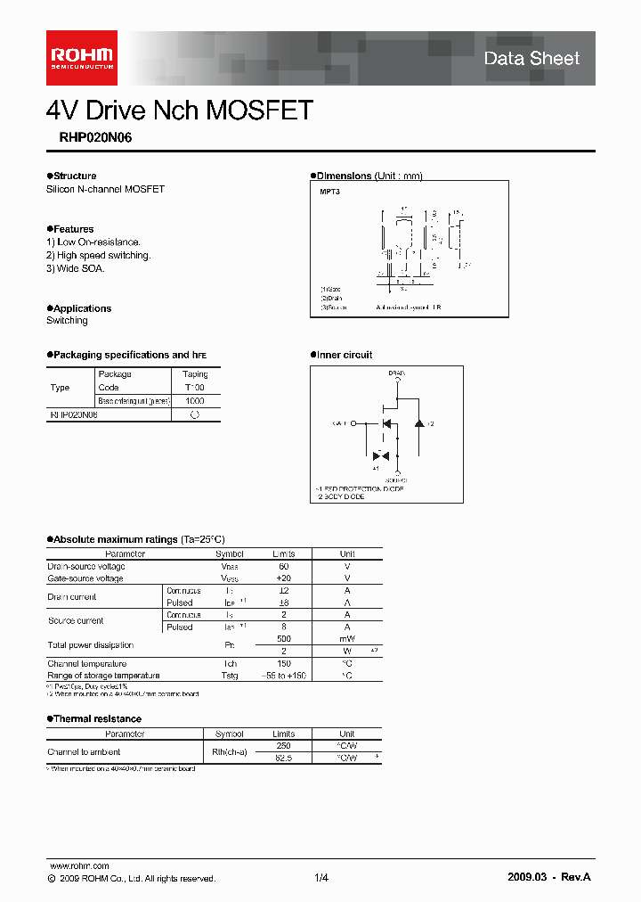 RHP020N06_2771310.PDF Datasheet