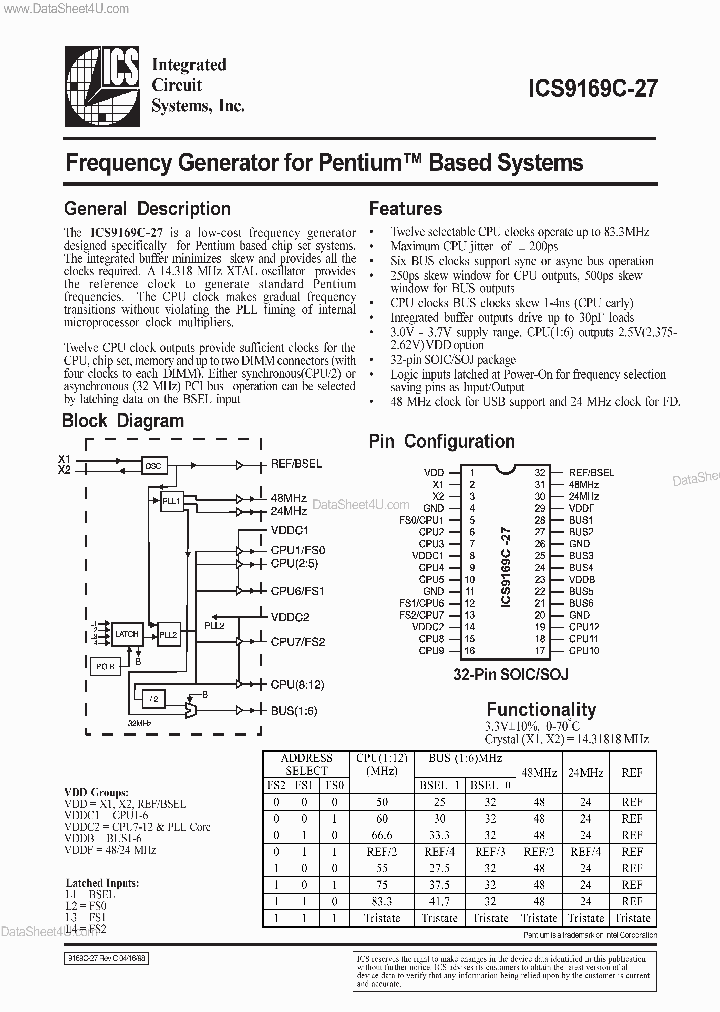 ICS9169C-27_2775827.PDF Datasheet