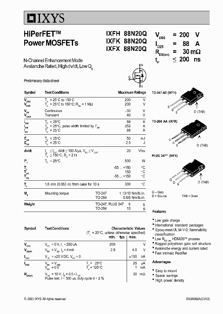 IXFH88N20Q_2777625.PDF Datasheet