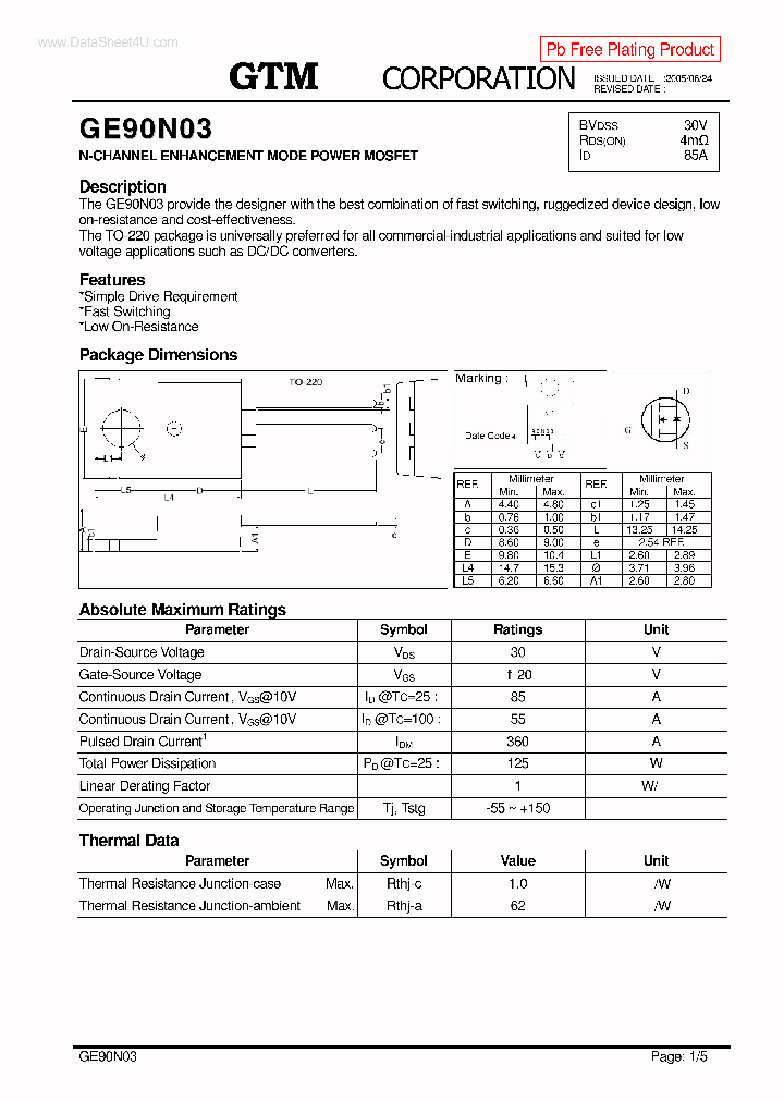 GE90N03_2784581.PDF Datasheet