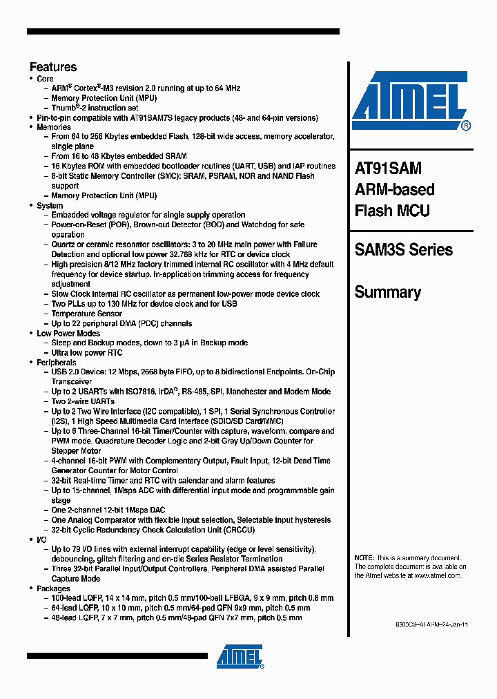 ATSAM3S4CA-AU_2784756.PDF Datasheet