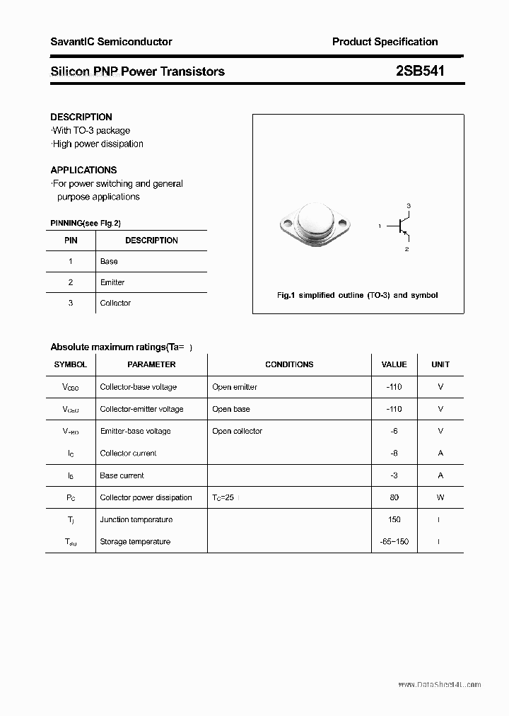 2SB541_2788441.PDF Datasheet