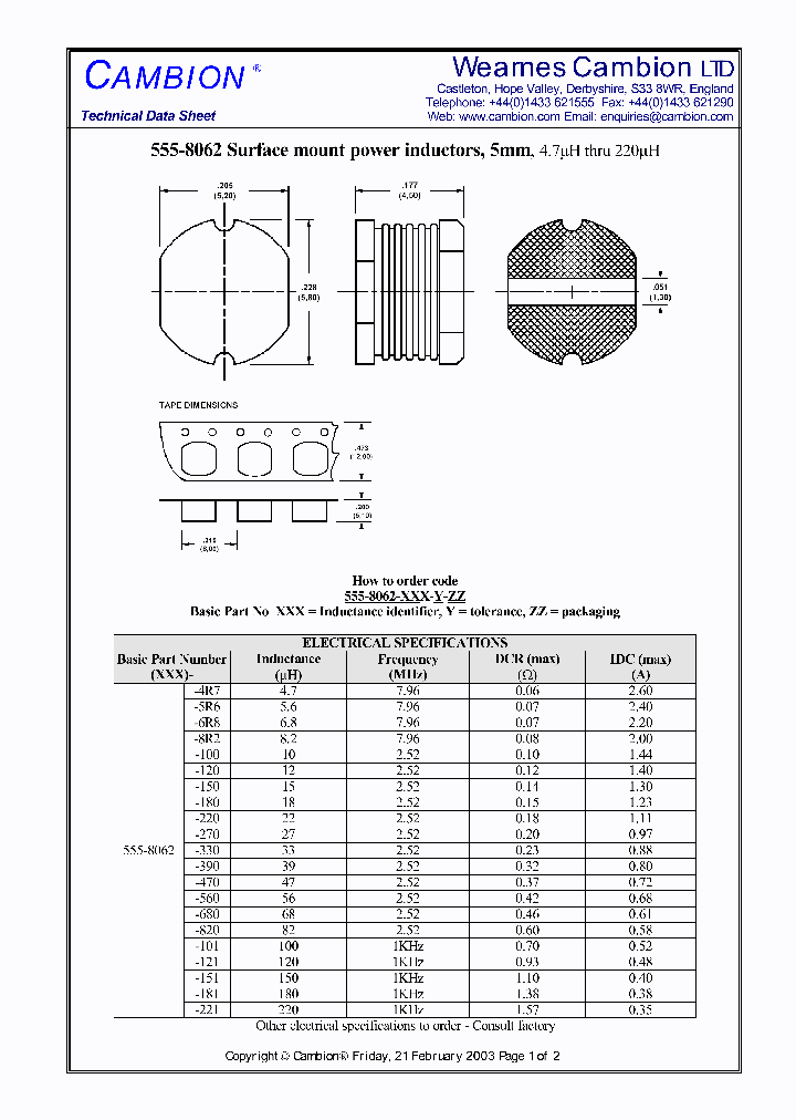 555-8062_2790315.PDF Datasheet