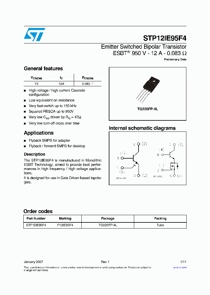 STP12IE95F4_2804599.PDF Datasheet