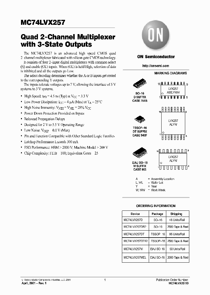 MC74LVX257-D_2809192.PDF Datasheet