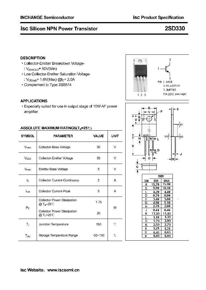 2SD330_2814063.PDF Datasheet