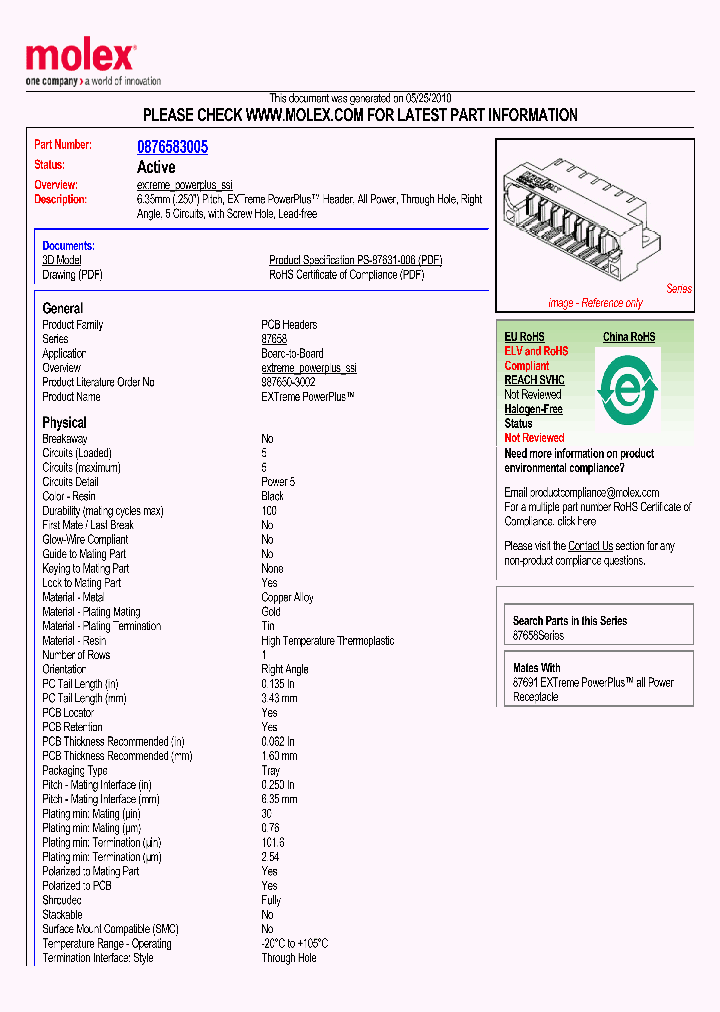 87658-3005_2816210.PDF Datasheet