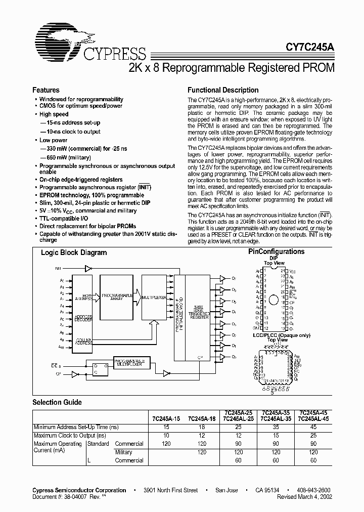 CY7C245A-45LMB_2825214.PDF Datasheet