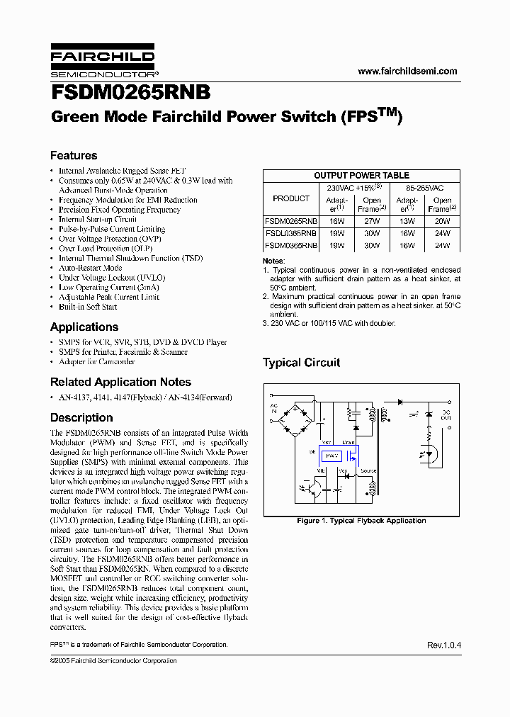 FSDM0265RNB_2866161.PDF Datasheet