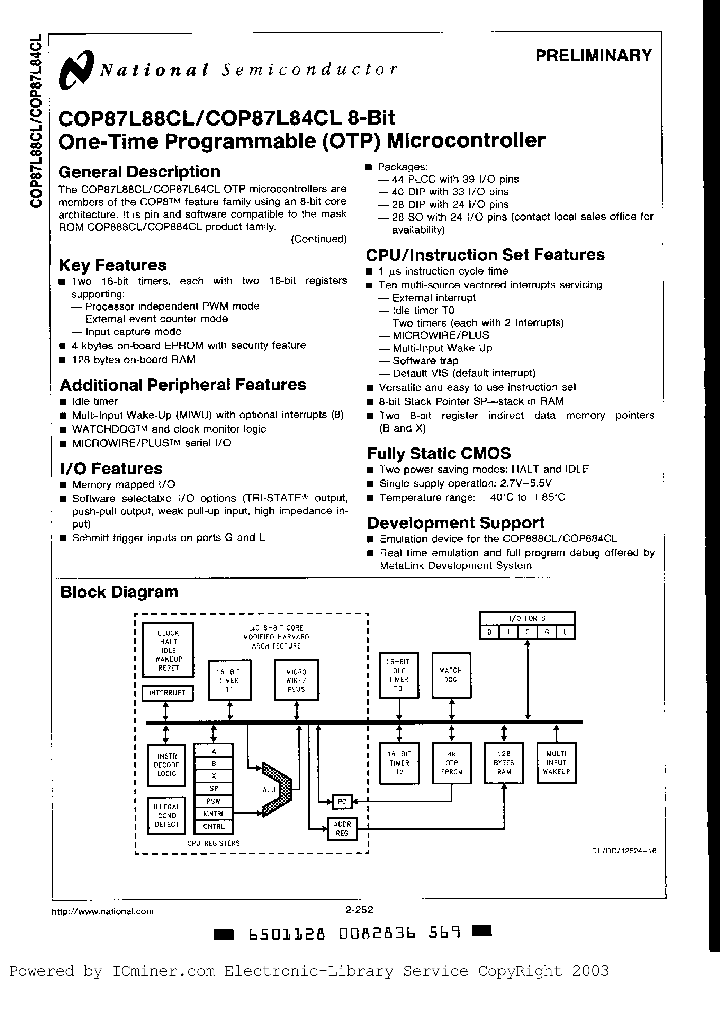 COP87L88CLN-XE_2874573.PDF Datasheet