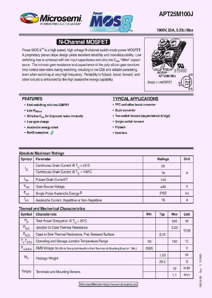 APT25M100J09_2878306.PDF Datasheet