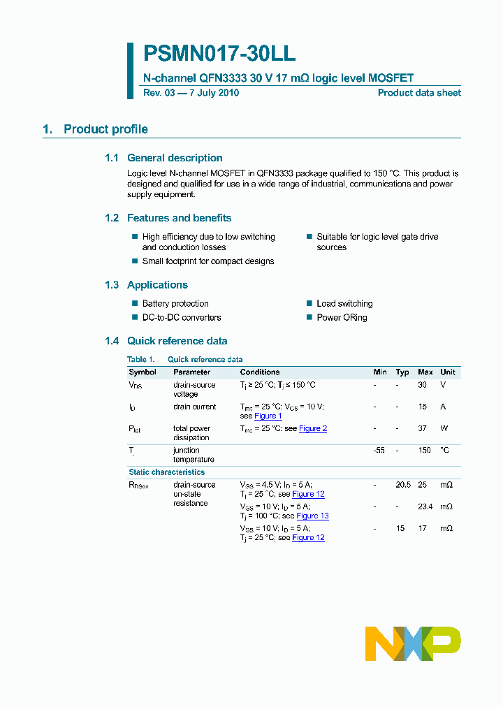 PSMN017-30LL_2905967.PDF Datasheet