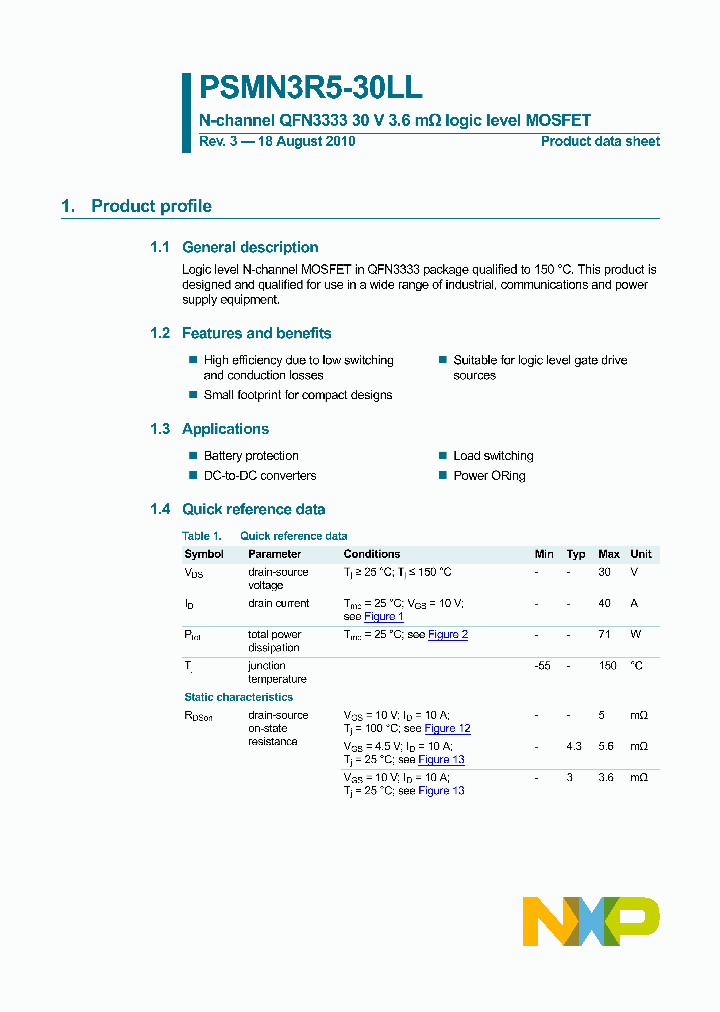 PSMN3R5-30LL_2905968.PDF Datasheet