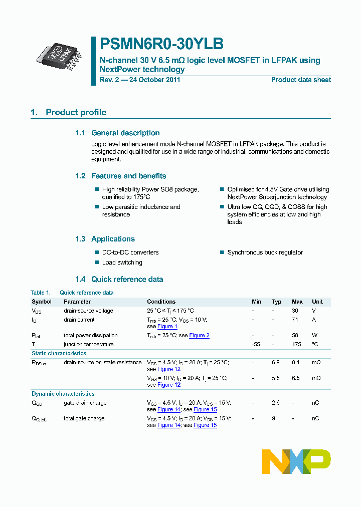 PSMN6R0-30YLB_2906126.PDF Datasheet