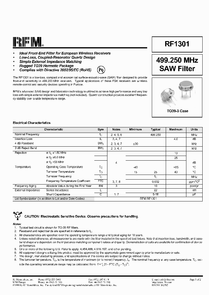 RF1301_2915756.PDF Datasheet