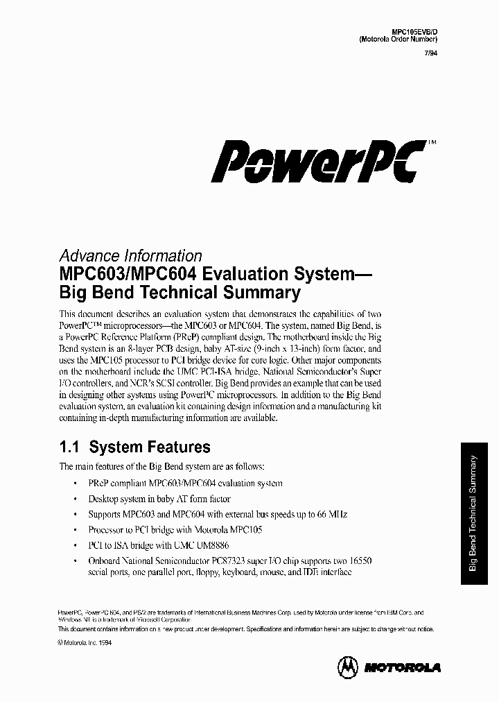 MPC105EVB_2923775.PDF Datasheet