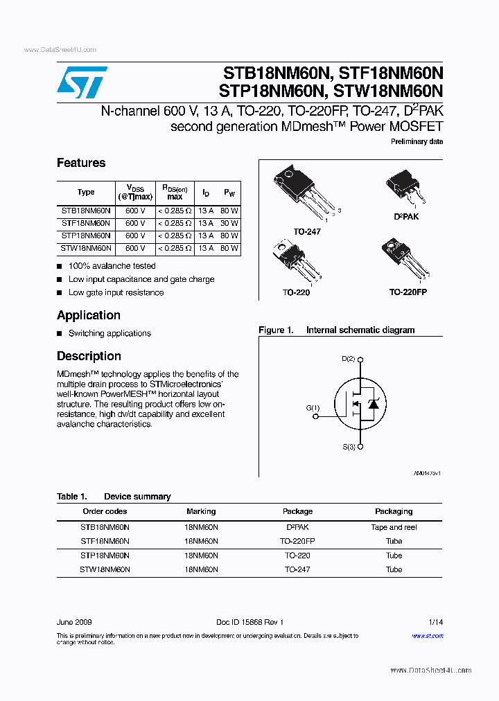 STP18NM60N_2943666.PDF Datasheet