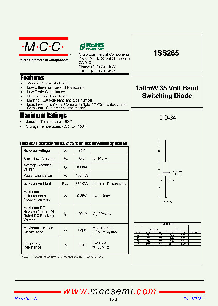 1SS265_3015006.PDF Datasheet