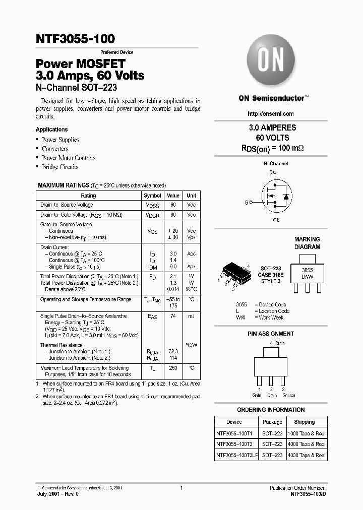 NTF3055-100T3LF_3022702.PDF Datasheet